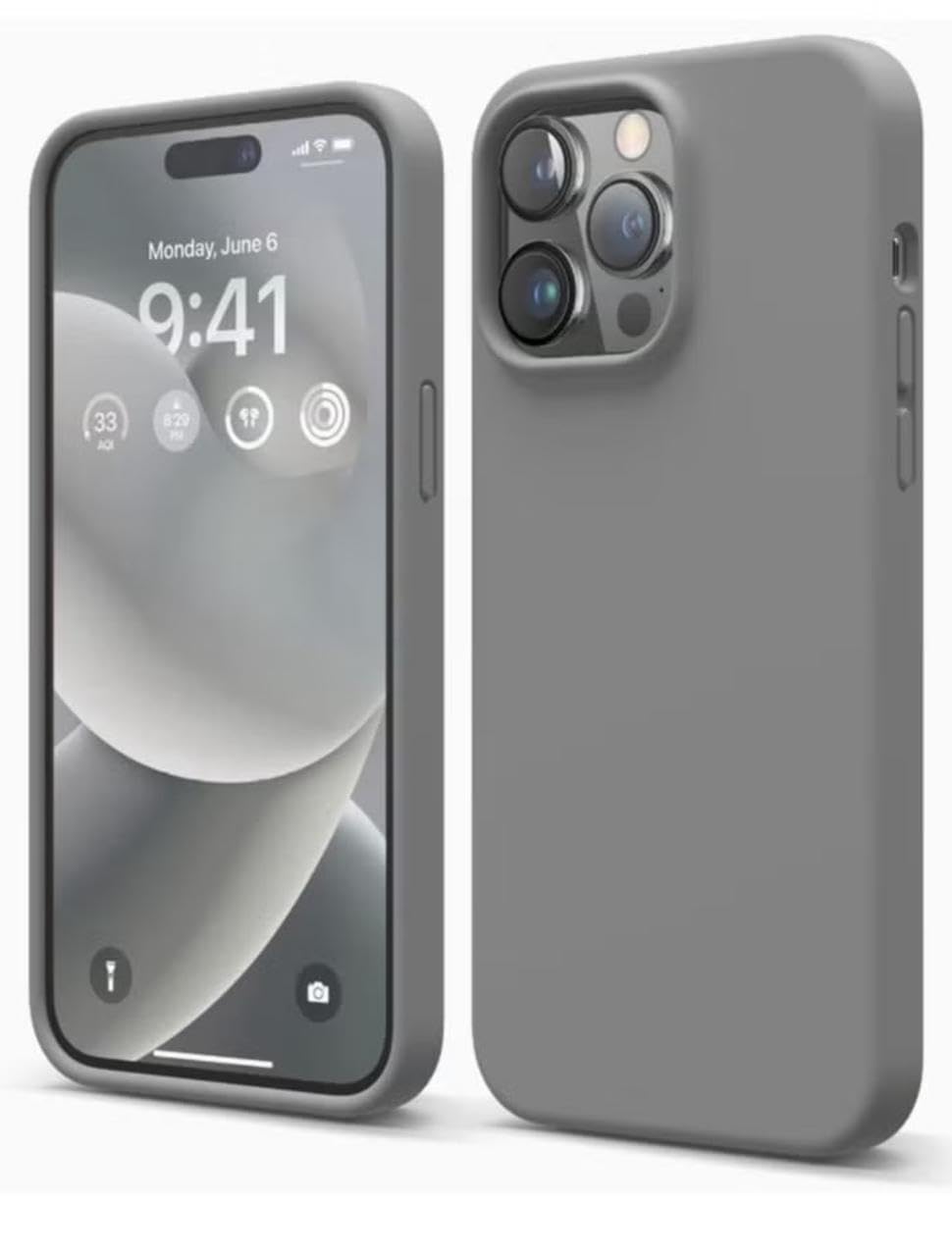 Generic Silicone Case for iPhone 14 Pro 6.1-Inch Silky-Soft Touch Full-Body Protective Phone Case, Shockproof Cover with Microfiber Lining