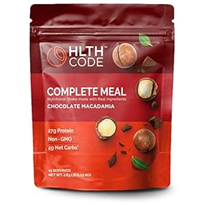 HLTH Code Complete Meal Replacement Shake – Healthiest Meal Replacement = Healthiest You | Keto Friendly | High Protein | Low Carb | Collagen | Gluten Free | Chocolate Macadamia (15 servings)