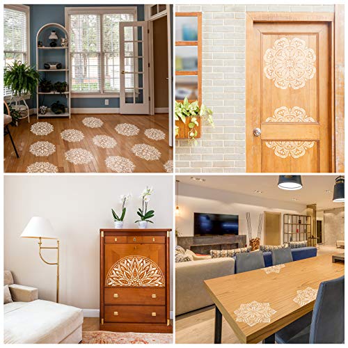 VETPW 4 Pezzi Stencil Grande Mandala