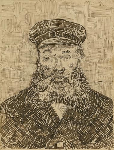 Graffiti Art Mural Van Gogh pour Salon Moderne - Tableau Portrait Roulin 60x90cm