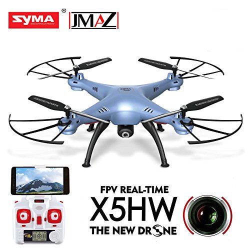 JMAZ Syma X5HW FPV RC Quadcopter Drone HD WiFi FPV Camera Take Picture Record Video Hover Function Blue with a Flying Toy