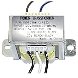 UPMMUD 15V-0-15VPower Transformers， INPUT120V-AC to Output 30V-AC Transformer Center Tapped （8 ohms 30W）， for Power Supply and Audio Amplifier，Megaphone