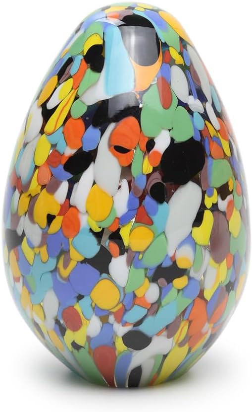 Ca D Oro Big Ball Glass Paperweight Multicolor Confetti Hand Blown Murano-Style Art Glass