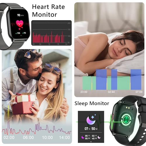 Smart Watch 45mm for Women Men(Dial/Answer Calls), 2.0" Fitness Tracker Watch with Heart Rate/Blood Pressure/Blood Oxygen Monitor for Android iOS - Image 6