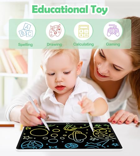 Tableta de Escritura LCD 16 Pulgadas, Tablero de Dibujo Electrónico, Colorida Pizarra Tableta Electrónica Gráfica Pizarra Infantil Juguete Juego de Regalo Cumpleaños para Niñas y Niños de 3-12 Años - imagen 2