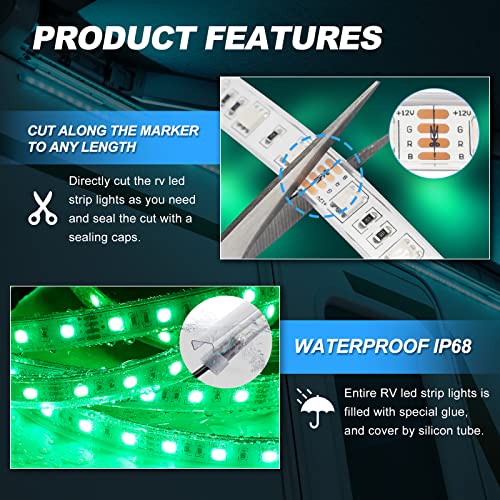 Suparee Rv Awning Lights, 12V 32.8Ft Rv Led Strip Lights, Camper Awning Lights With Rgb Mode Waterproof Ip68, Rv Led Lights Exterior For Party Camper Motorhome Travel Trailer Canopy #TOP3
