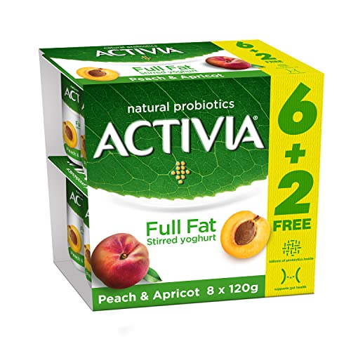 Safi Danone Activia Stirred Yoghurt Full Fat Peach & Apricot 8 x 120g