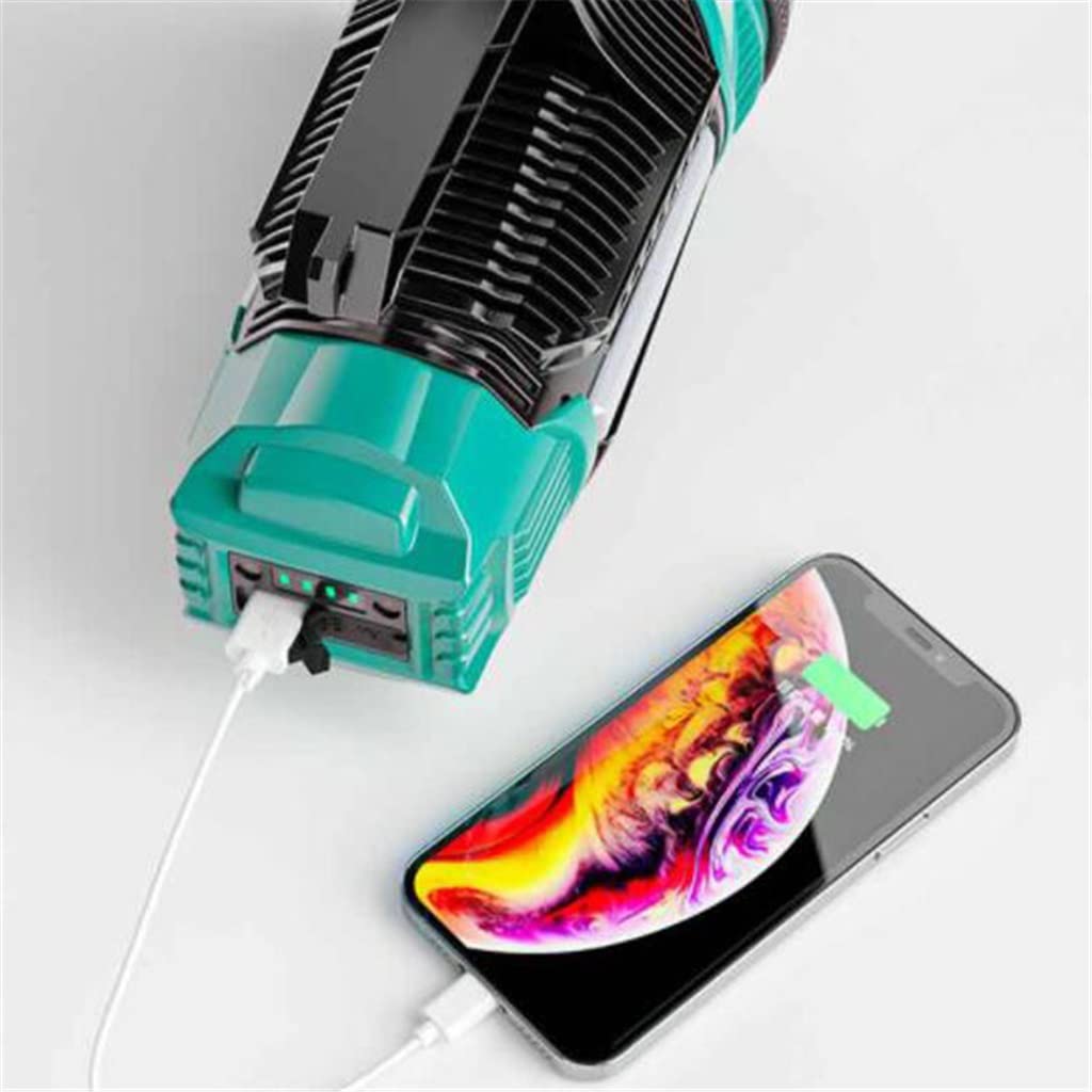 Lampe de Poche d'Urgence Lumière Forte Rechargeable Extérieur Super Lumineux Multifonction Durable Longue Durée de Vie de la Batterie Projecteur (Couleur : A Taille : 23 * 12 * 16cm) (Couleur : A, Tai