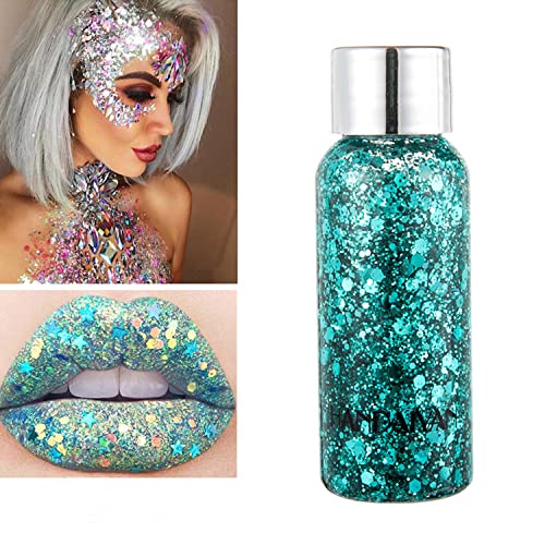 MAEPEOR Lantejoulas Sereia Grosso Gel Glitter Corporal 9 Cores Holográfico de Longa Duração Glitter