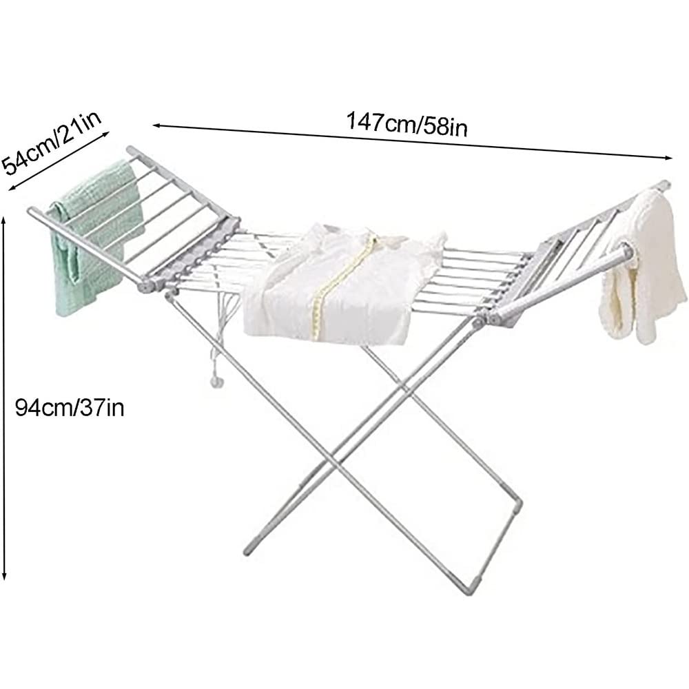 ZJIEX 230W Stendibiancheria Elettrico Riscaldato, Asciugatrice Pieghevole, 20 Bar, Efficiente Energetico ​Lavaggio Rapido Lavaggio Asciugatura