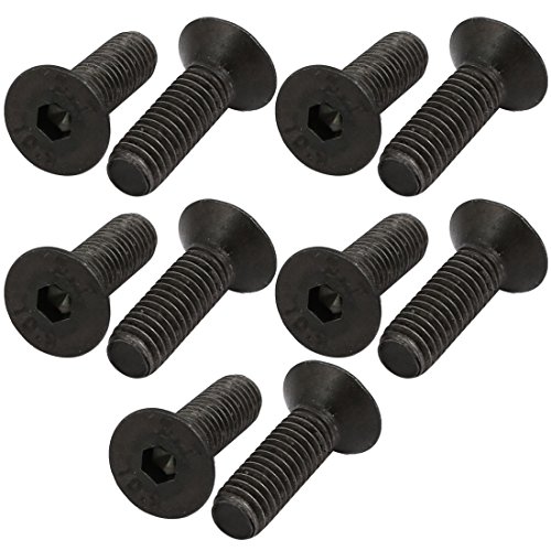 sourcing map 10 Pcs M5X16mm Cabeza Plana Avellanada Hexagonal Zócalo De Mano Izquierda Perno Din7991