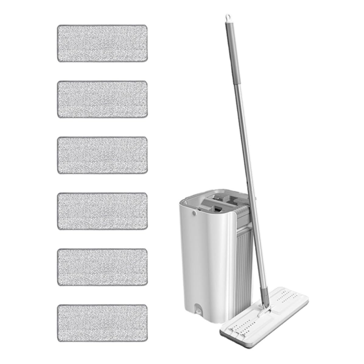 Fregona Doméstica Práctica Cubo, Microfibra y Acero Inoxidable