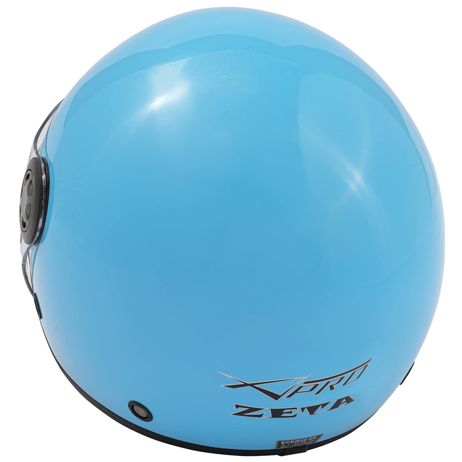 Jet Moto Casque Scooter Longue Pare-Soleil Visière ECE 22 06 Certifié Bleu L