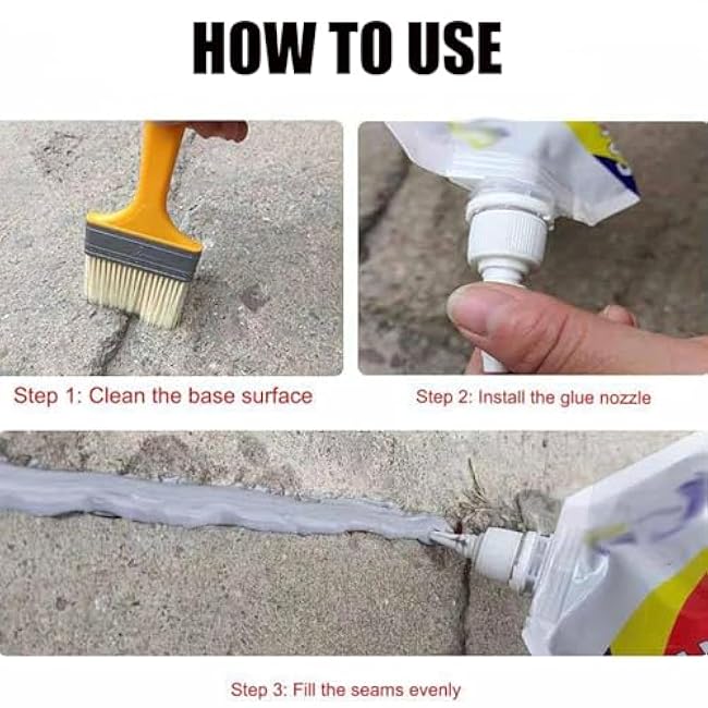 Slab Concrete Crack Waterproof Repair Sealant, Concrete Crack Filler, Slab Concrete Crack Repair Sealant, Caulking Glue Weather Resistant Type (1PCS)