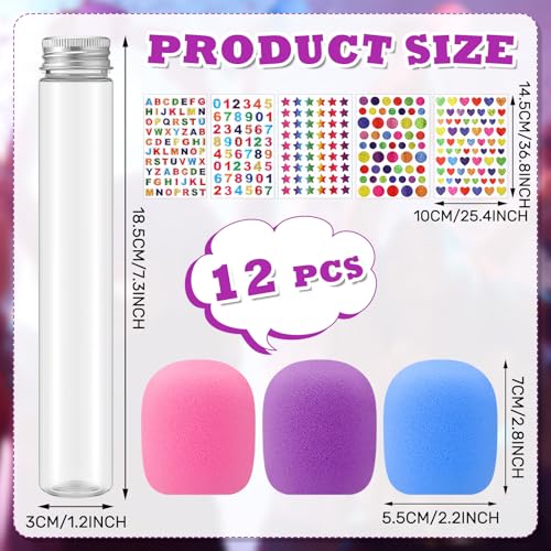 Newtay 12 Set Microphone Candy Tubes 10", Purple, Pink, Blue - image 2