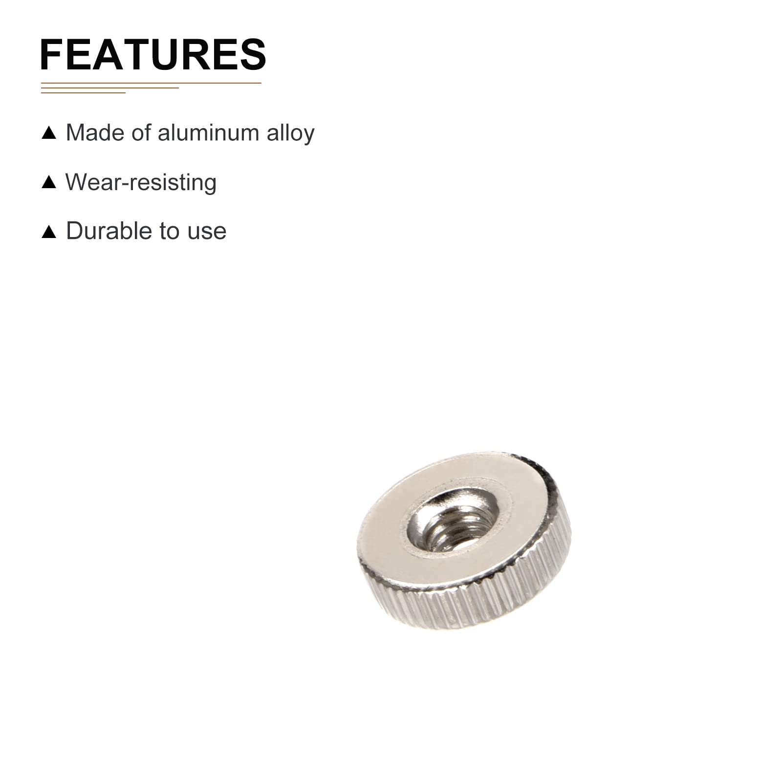 DTGN M4x4mm(DxH) Knurled Nuts - 20Pack - Good for Electronic Equipment - Thumb Screw Fasteners - Silver - Image 3