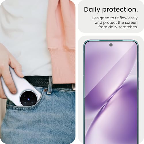 Image of ArmourPro Tempered Glass for Vivo X200T with Back Clear Membrane Guard, Edge to Edge Screen Protector, Anti-Bubble, Anti-Fingerprint, Oil Resistant, Installation Kit | Black
