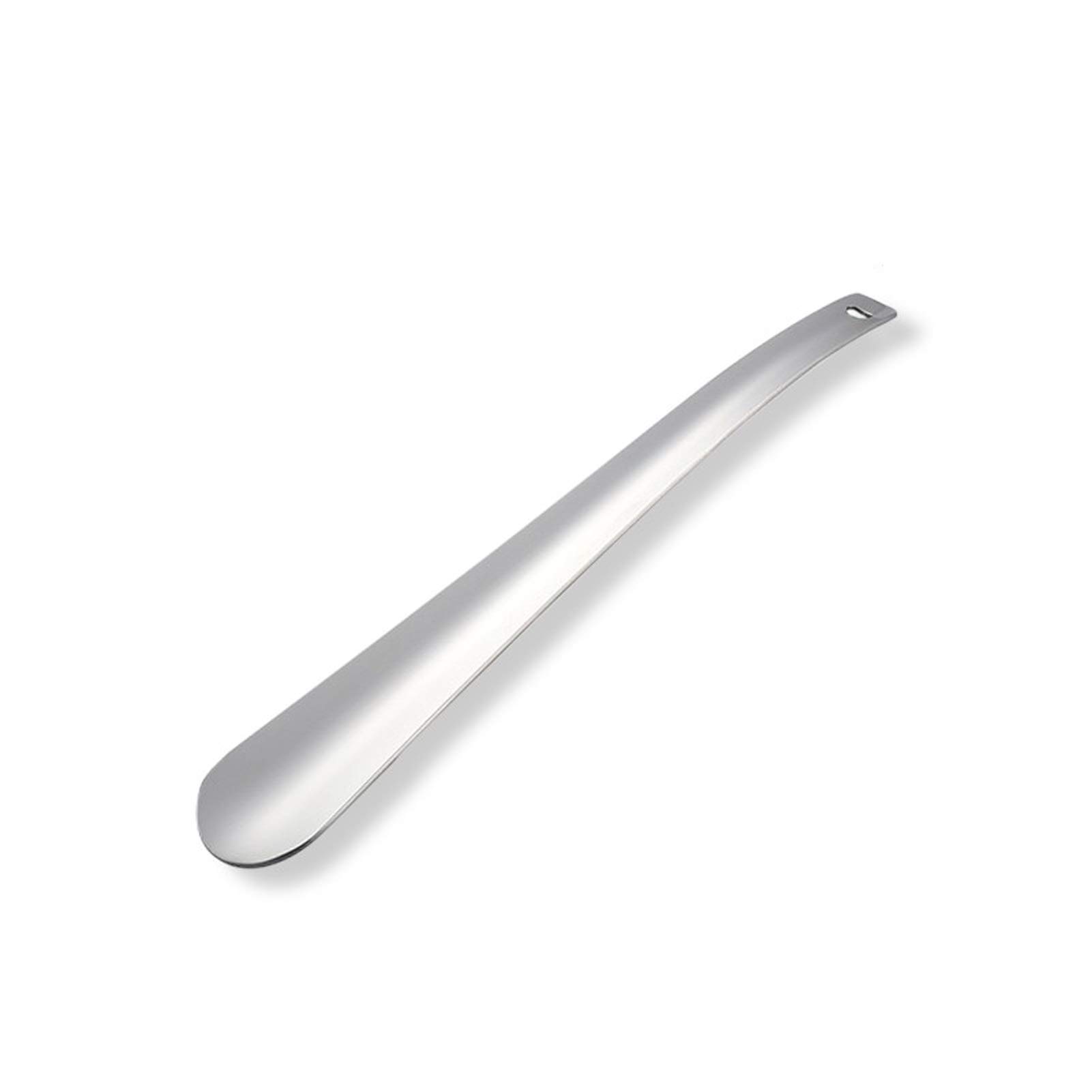 Kleiner Edelstahl | Schuhlöffel aus Metall, Ausflugs-Schuhlöffel, Schuh-Hebehilfe (Farbe: Metallic, Größe: 30 cm x 4,5 cm) (Metallic 30 cm x 4,5 cm)