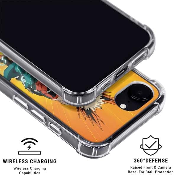 Skinit Clear Phone Case Compatible with iPhone 16e - Officially Licensed My Hero Academia Deku and Bakugo Season 5 Design