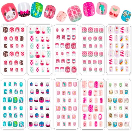 JOAOYO 240-Piece Kids Fake Nails Box