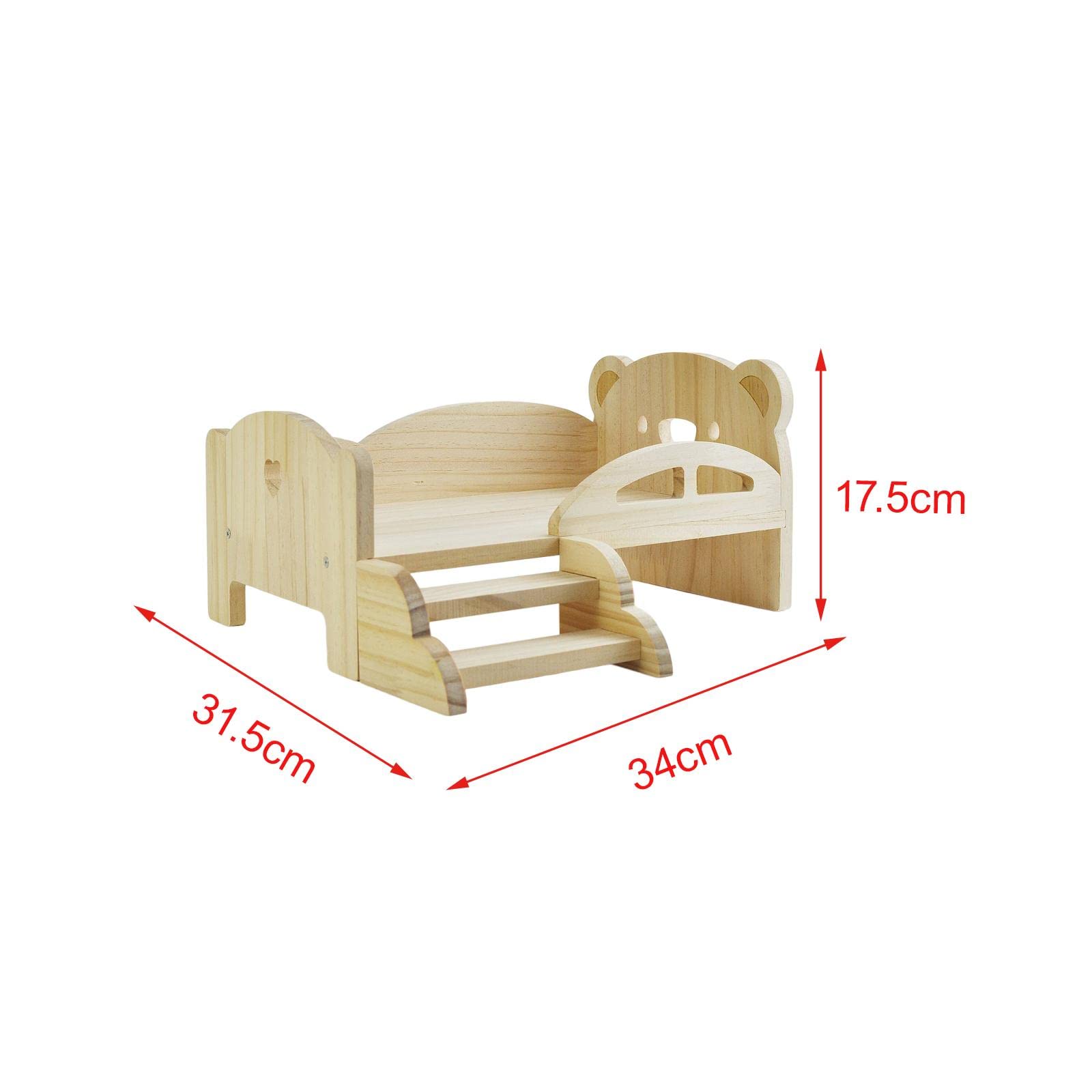 Letto per Bambole Mobili Miniatura Accessori Arredamento Casa Bambola Ornamenti in Legno Artigianale Superficie Liscia Adatto per Bambini Scena Gioco, Orso Che Dorme