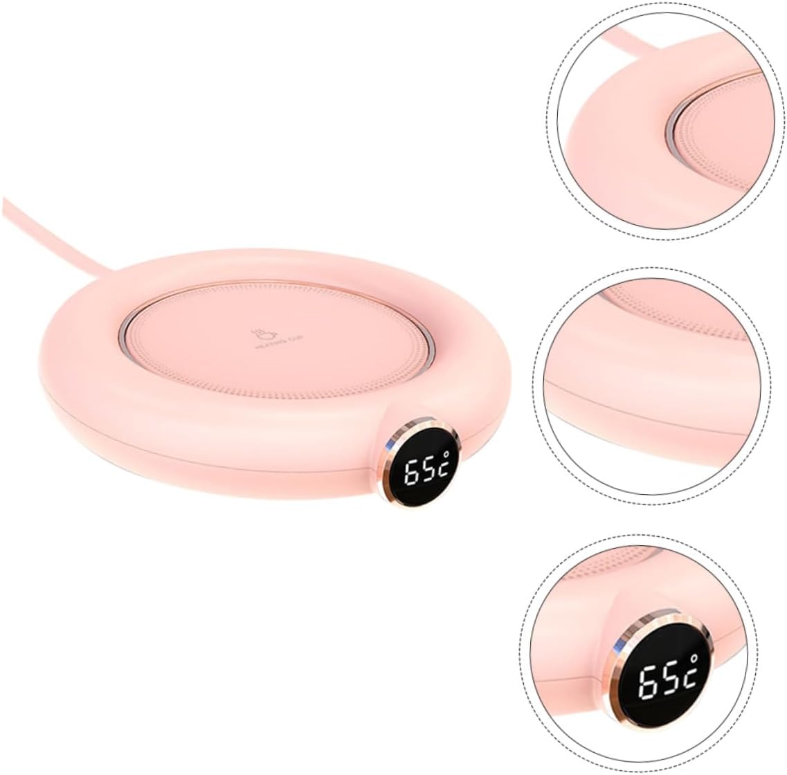 Alipis USB Coffee Mug Warmer Level Temperature Control Portable Pink Beverage Cup Heating Coaster for Office Home Dorm Compact Water Cup Heat Insulation Pad