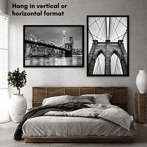 Americanflat 27x40 Movie Poster Frame with Polished Plexiglass - Black Picture Frame - Wide Photo Frames Made of Engineered Wood for Vertical or Horizontal Wall Display - Epic Collection - Black