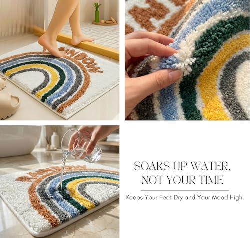 Image of HOMEKART Microfiber Bath Mat 2000 GSM, Super Soft & Absorbent Anti-Skid Bathroom Floor Mat, Quick Dry Door Mat for Bathroom, Bedroom & Kitchen (40x60 cm, Navy Blue) Pack of 1
