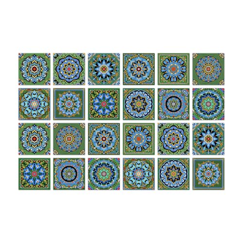 Tile Stickers 20X20CM Mint Blue Tile Stickers Transfers for Bathroom Kitchen,Peel and Stick Wall Stickers Self Adhesive Vinyl Waterproof Oil Proof Home Decor