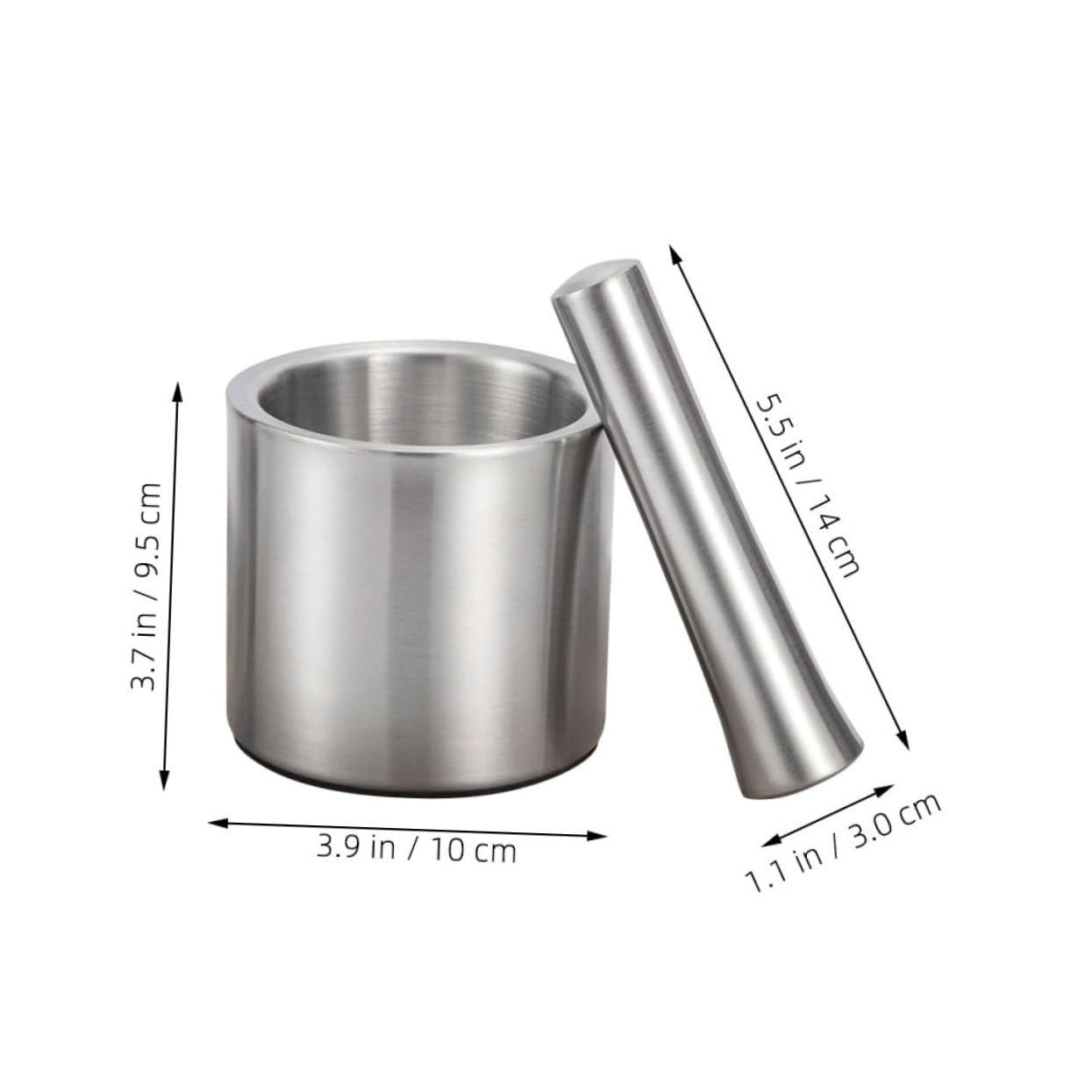 Unomor Versatile Seasoning Grinding Bowl Garlic Mincer Stainless Steel Pestle Kitchen Tool for Restaurant Use