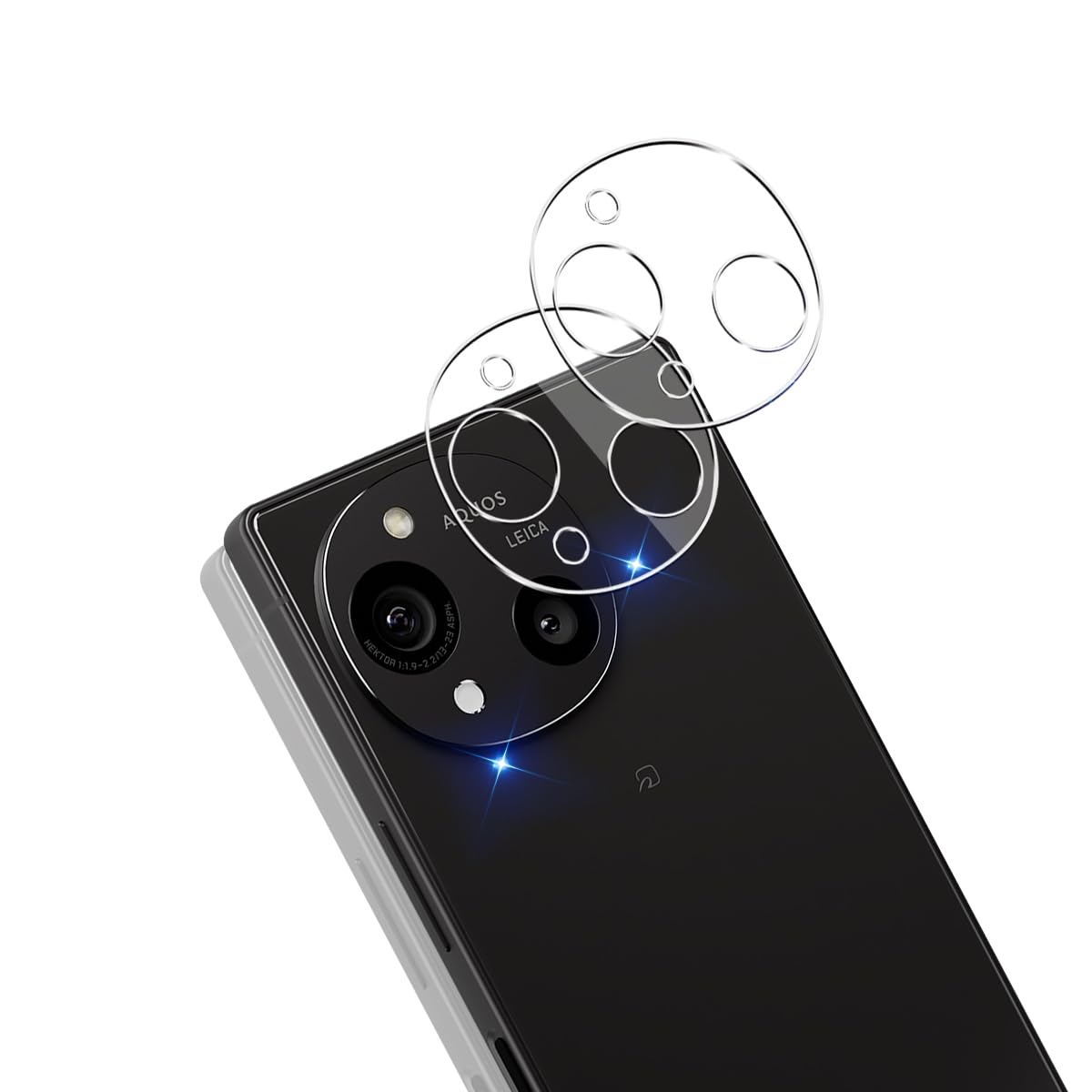 【2枚セット】 対応 AQUOS R10 カメラフィルム 【日本製素材旭硝子製】 用 AQUOS R10 SH-51F カメラレンズ 保護 カバー 強化ガラス 硬度9H 衝撃吸収 擦り傷防止 指紋防止 全面保護 極薄 高透過率 貼り付け簡単 対応 アクオス R10 カメラ保護フィルム