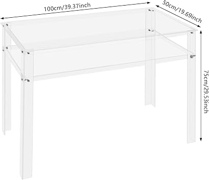 Acrylic Clear Desk, Acrylic Console Table Laptop Study Table Home Office Computer Writing Desk with Reserved Holes for Living Rooms, Kitchens, Dining Rooms, Bedroom
