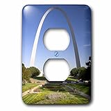 3dRose lsp_91512_6 Gateway Arch, St Louis, Mississippi River, Mo Us26 Dfr0041 David R Frazier 2 Plug Outlet Cover