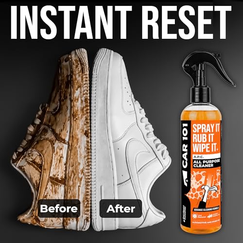 Image of CAR 101 All Purpose Cleaner With Towel - 300ml (Pack Of 2)|Multi-Surface Deep Cleaning Formula for Car Interior & Exterior|Spray for Dashboard,Kitchen,Leather,Bike & Equipment|Fast-Acting Dirt Remover