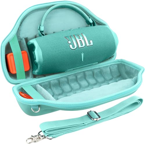 Image of co2CREA Case for JBL Charge 6 Portable Bluetooth Speaker, Mint Green | High-Density Foam Padding, Reinforced Handle, Detachable Shoulder Strap, Compact Lightweight Design, Dust Protection