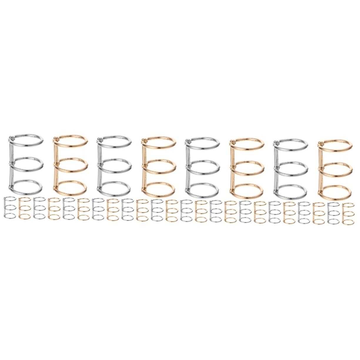 Gadpiparty 4 Set Anelli Di Carta in Metallo Raccoglitore Anelli Raccoglitori A Fogli Mobili Chiave Anello Anelli Di Metallo Per Flash Card Anelli Vincolanti Lega 8 Pezzi*4