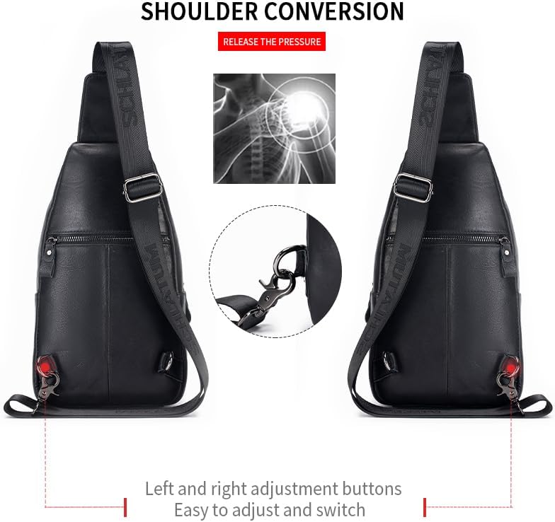 Crossbody Bag for Men Genuine Leather Sling Bag Small Chest Shoulder Bag Durable Men Bag Crossbody - Image 8
