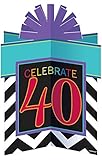 Must-Have Chevron and Stripes 40th Birthday Party Assorted Room Decorating Kit , Pack of 10, Multi , 10.6