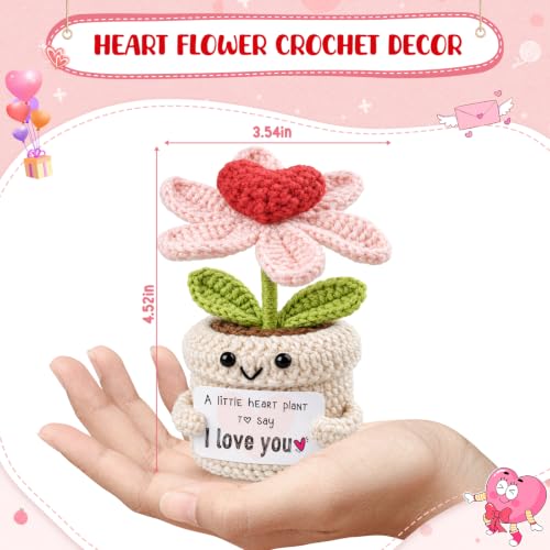 Gifts for Him Her Boyfriend Girlfriend - Crochet Flower with I Love You Message - Valentines , Engagement, Anniversary Wedding Birthday Gift for Wife, Husband, Couple, Fiancee-Father's Day Present - Image 2