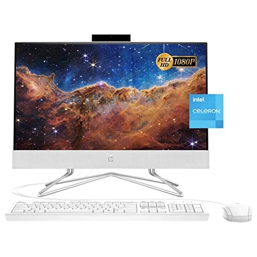 HP 21.5" FHD All-in-One Desktop Anti-Glare Intel Celeron J4025 2.0 GHz up to 2.9 GHz 4 GB DDR4 RAM 128 GB SSD Intel UHD Graphics 600 Windows 11 Home, White (Renewed)