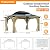 13x15 Solid Wood Gazebo, Outdoor Wooden Gazebo with Aluminum Double Roof, Curtain & Netting, Wood Frame Hardtop Gazebo for Garden, Patio, Deck, Backyard (13'x15' with Beige Curtain)