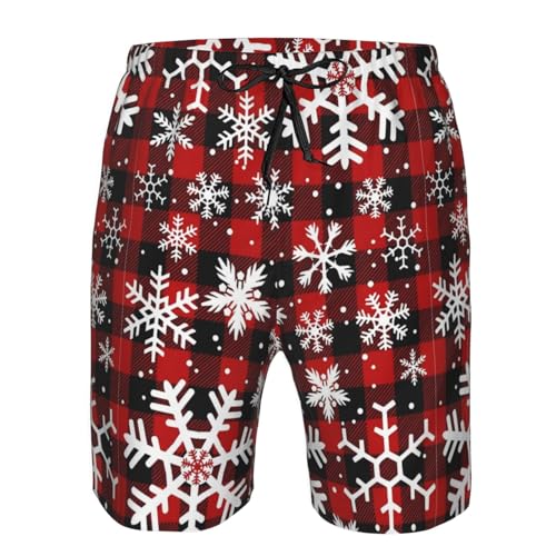Blue Plaid Mens Swim Trunks Quick Dry Swim Shorts with Mesh Lining Funny Beach Shorts4