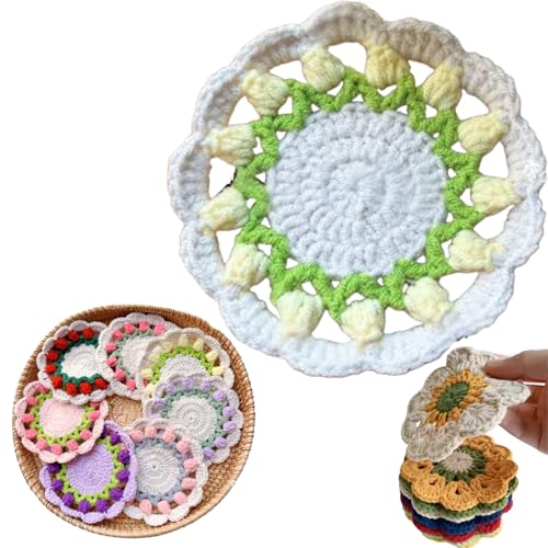 Finished Handmade Crochet Coasters, Romantic...