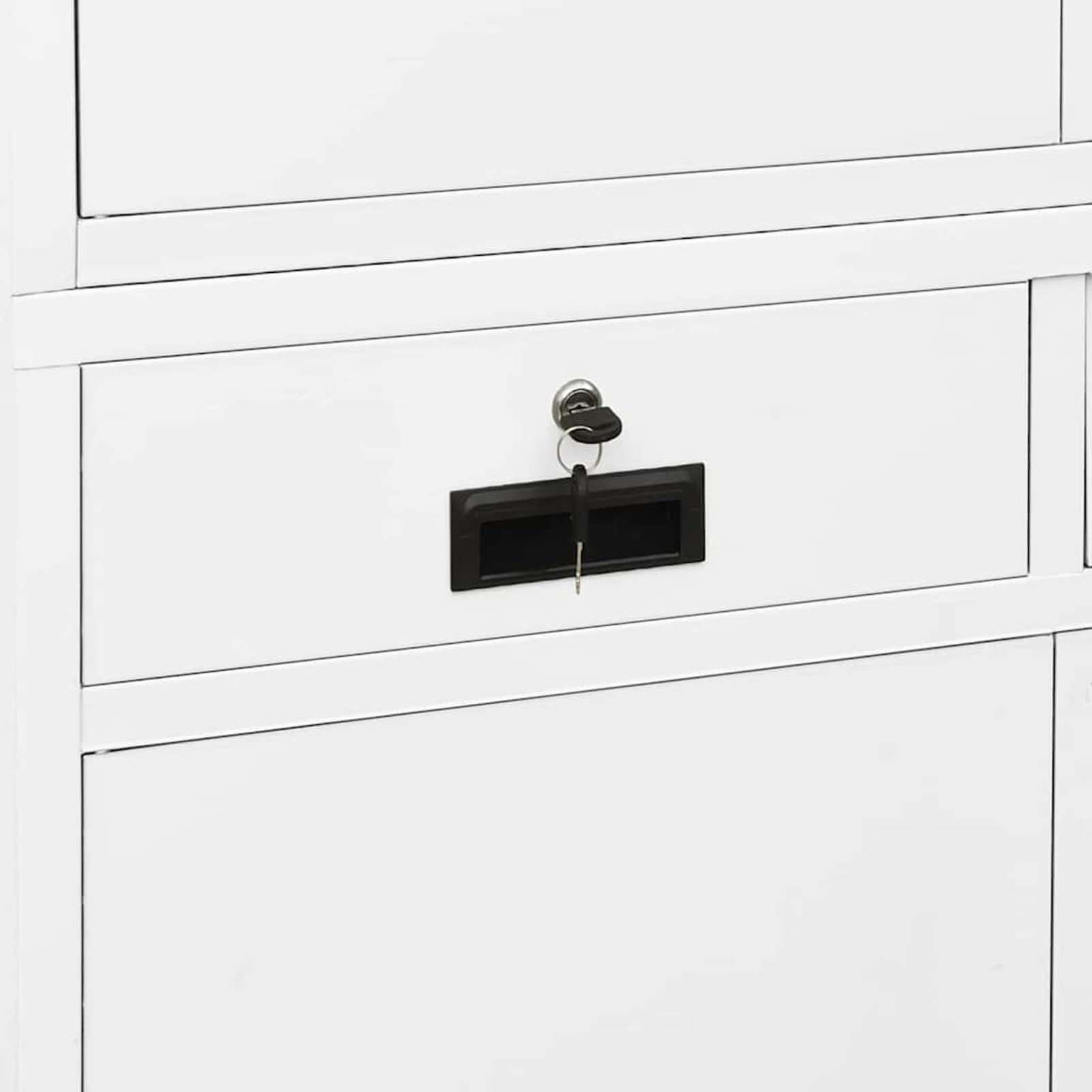 Aktenschrank 90 cm breit, 180 cm hoch, weiß, Stahl, mit Schlössern und kugelgelagerter Führung, für Büroorganisation