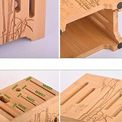 Soporte para cuchillos de bambú multifuncional con montaje en pared para el hogar 7