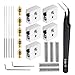 Hentek 23 Piezas Accesorios para impresoras 3D, 5 pcs 0.4 mm boquilla de impresora 3D y 5 pcs extrusora MK8 5 pcs bloques de calor Hotend 5 pcs agujas de limpiador de boquillas 2 llaves M3