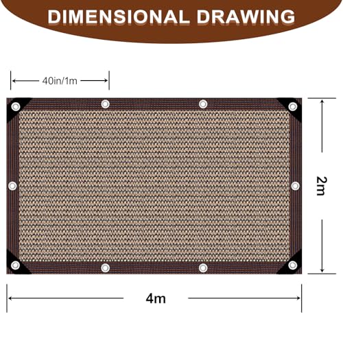 Filet d'ombrage brun 2x4m protection 80% UV pour serres et jardin - 3