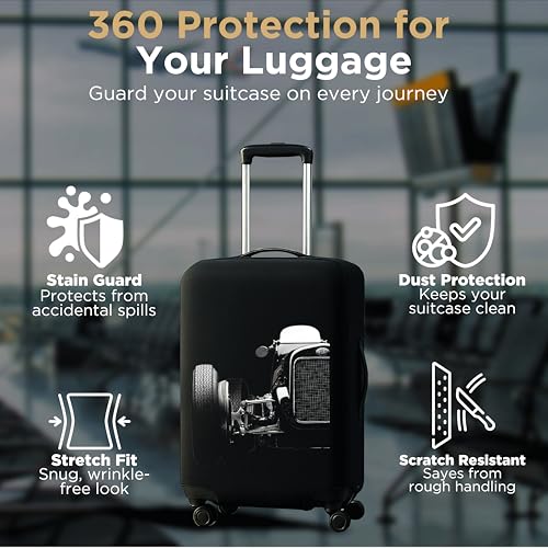 Image of Spendex Polyester Protective Luggage Cover | Hard Luggage Trolley Bag Cover | Washable | Dust Proof | Stretchable | S - 20 inch | Legacyy