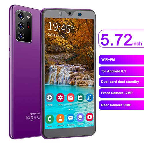 Folosafenar Smartphone,5.72 Inch Hd Full Screen Cellphone,Face Recognition And Fingerprint Unlock Smartphone,Dual Card Dual Standby,512Mb+4Gb() #TOP5