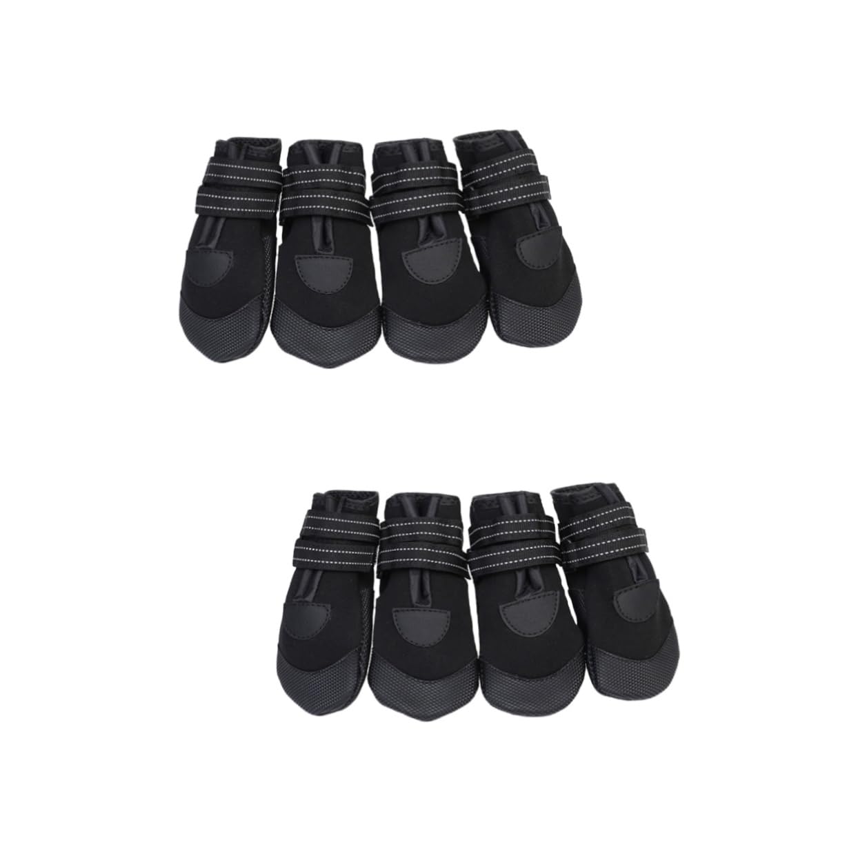 FOMIYES Lot de 2 Paires de Chaussures de Marche pour Chiens en Maille Réfléchissante Non Confortables pour Petits Chiens Bottines Noires pour Animaux de Compagnie 4 Pièces